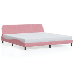 vidaXL Bedframe "Dover" fluweel roze 200x200 cm