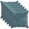 vidaXL Kussensloop 6 pcs HOUTEN Blauw 55 x 55 cm Chenille Stof