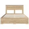 vidaXL Bedframe met hoofdeinde Sonoma Eiken 150 x 200 cm Bewerkt hout
