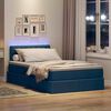 vidaXL Opbergbed met LED met matras met LED Blauw 120 x 190 cm Stof