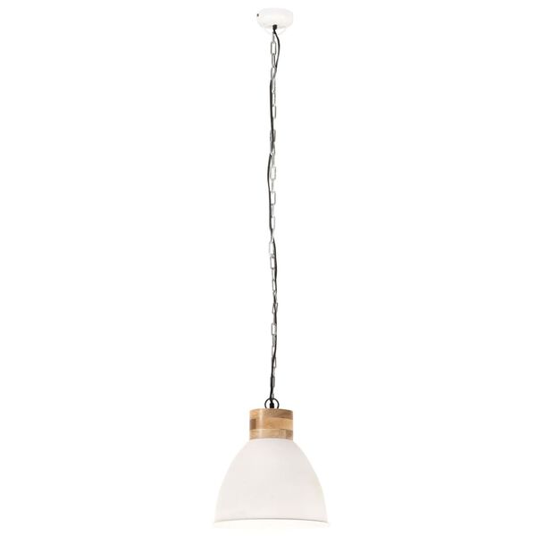 vidaXL Hanglamp industrieel E27 46 cm ijzer en massief hout wit
