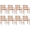 vidaXL Stoelen Batavia 8 st massief teakhout whitewash