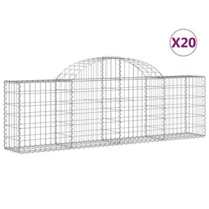 vidaXL Schanskorven 20 st gewelfd 200x30x60/80 cm ijzer