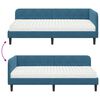 vidaXL Hoekbedframe met matras Blauw 100 x 200 cm Fluweel
