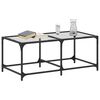 vidaXL Salontafel met transparant glazen blad 98,5x50x40 cm staal