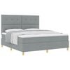 vidaXL Boxspringbed met hoofdeinde Lichtgrijs 180 x 200 cm Stof