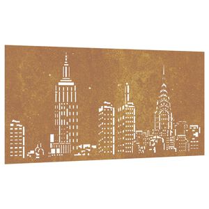 vidaXL Wanddecoratie tuin skyline-ontwerp 105x55 cm cortenstaal