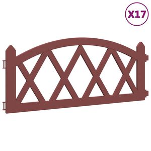 vidaXL Gazonranden 17 st 10 m polypropeen rood