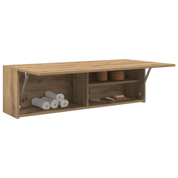 vidaXL Badkamerwandkast 100x25x30cm bewerkt hout artisanaal eikenkleur