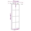 vidaXL Schuifdeur met beslagset 76x205 cm ESG glas zwart
