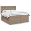 vidaXL Boxspring met matras kunstleer cappuccinokleurig 200x200 cm