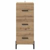 vidaXL Dressoir artisanaal eikenkleurig 34 x 34.5 x 90 cm Bewerkt hout
