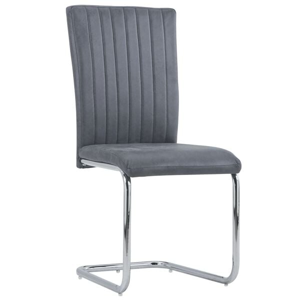 vidaXL Eetkamerstoelen 2 st kunstsu&egrave;de grijs