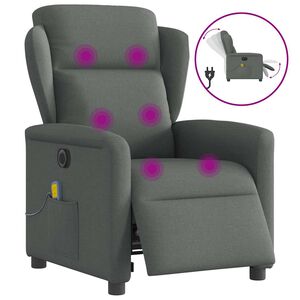 vidaXL Massagestoel elektrisch verstelbaar stof donkergrijs