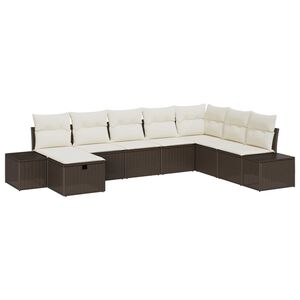 vidaXL Tuin Sofa Set met kussen 8 pcs Bruin poly rattan