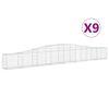 vidaXL Schanskorven 9 st gewelfd 400x30x40/60 cm ijzer