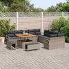 vidaXL Tuinbankenset met kussen 13 pcs Grijs poly rattan