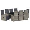 vidaXL Tuin eettafelset 9 st Grijs poly rattan