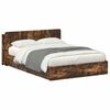 vidaXL Bedframe met opslag Gerookt eiken 135 x 190 cm Bewerkt hout