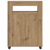 vidaXL Badkamerkast smal met wielen bewerkt hout artisanaal eiken