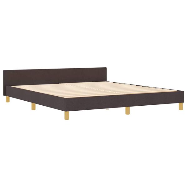 vidaXL Bedframe met hoofdeinde Donkerbruin 180 x 200 cm Stof