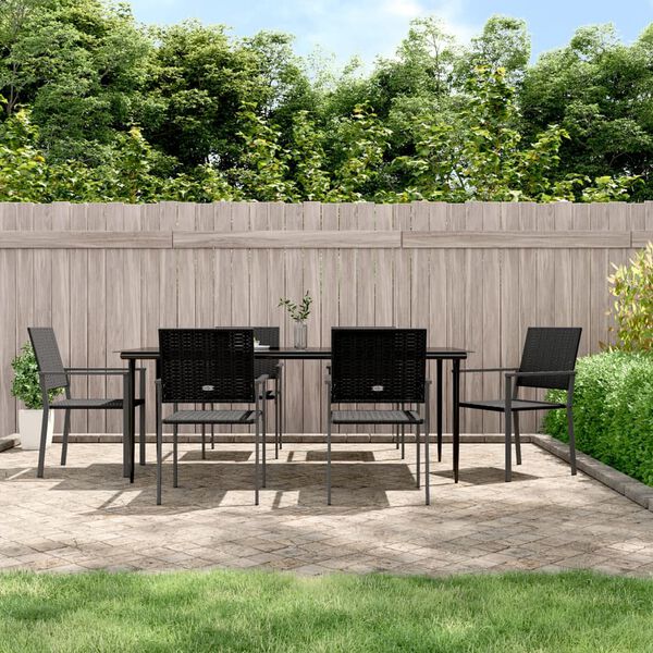 vidaXL 7-delige Tuinset poly rattan en staal