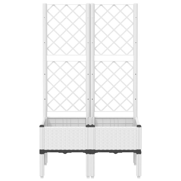 vidaXL Plantenbak met latwerk 80x40x142 cm polypropeen wit