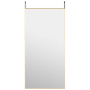 vidaXL Deurspiegel 50x100 cm glas en aluminium goudkleurig