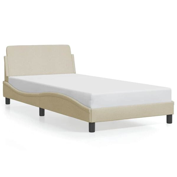 vidaXL Bedframe "Dover" 100x200 cm stof cr&egrave;mekleurig
