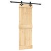 vidaXL Schuifdeur Naturel en Zwart 70 x 210 cm Massief Grenenhout