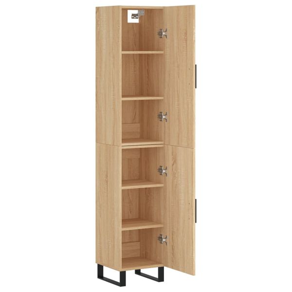 vidaXL Hoge kast 34,5x34x180 cm bewerkt hout sonoma eikenkleurig