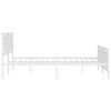 vidaXL Bedframe met hoofd- en voeteneinde metaal wit 193x203 cm