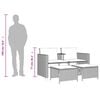 vidaXL Tuinbank 2-zits met tafel en voetenbanken poly rattan grijs
