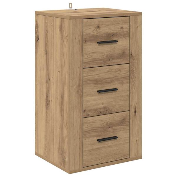 vidaXL Dressoir met lade Artisan Eiken 40 x 33 x 70 cm Bewerkt hout