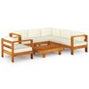 vidaXL 7-delige tuinloungeset met kussens 100x60 cm acaciahout