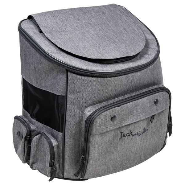 Jack and Vanilla Huisdierenrugzak Travel 40x25x36 cm grijs/zwart