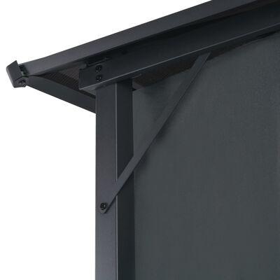 vidaXL Prieel met gordijn 4x3x2,6 cm aluminium zwart