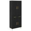 vidaXL Highboard Zwart Eiken 69,5 x 34 x 180 cm Bewerkt hout