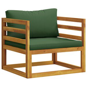vidaXL Modulaire fauteuil met kussens 100 % polyester Massief Acacia