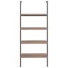 vidaXL Ladderrek met 4 schappen 64x35x152,5 cm donkerbruin en zwart