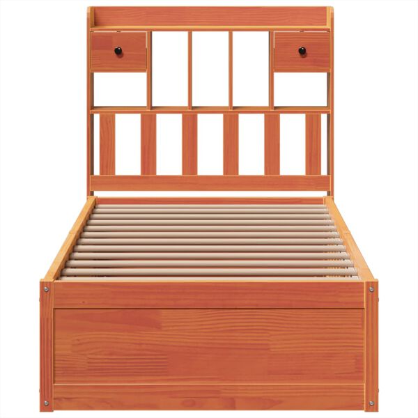 vidaXL Bedframe zonder matras massief grenenhout wasbruin 100x200 cm