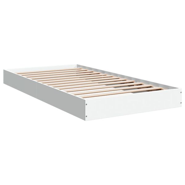 vidaXL Bedframe bewerkt hout wit 90x190 cm
