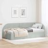 vidaXL Hoekbedframe Lichtgrijs 90 cm x 190 cm Polyester en multiplex