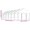 vidaXL Prieel met dak 13,38x4,08x3,22 m polyetheen wit