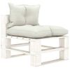 vidaXL 8-delige Loungeset met beige kussens pallet hout