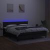 vidaXL Boxspring met matras en LED stof zwart 160x200 cm