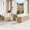 vidaXL Tuin Sofa Set met kussen 11 pcs Beige en Cr&egrave;me poly rattan