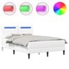 vidaXL Bedframe met LED-stripverlichting Wit 140 x 190 cm Kunstleer