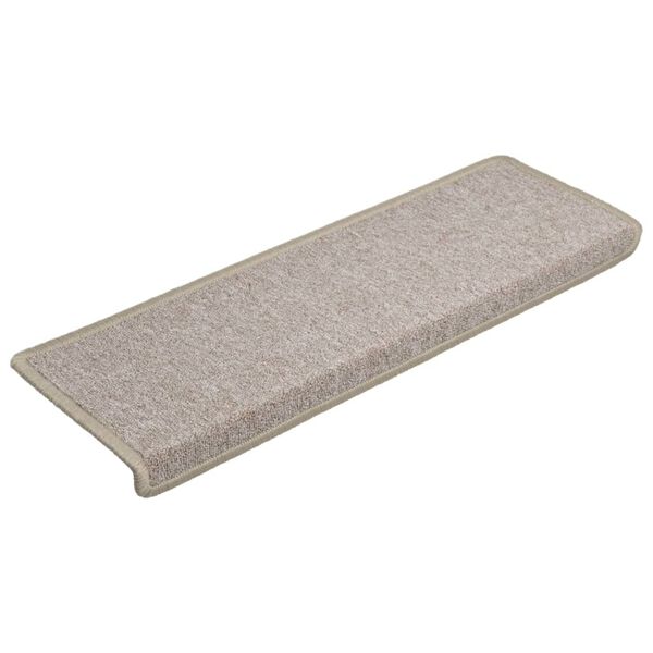 vidaXL Trapmatten 15 st 65x21x4 cm Taupe Rechthoekige Rand