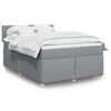 vidaXL Boxspring met matras stof lichtgrijs 140x190 cm